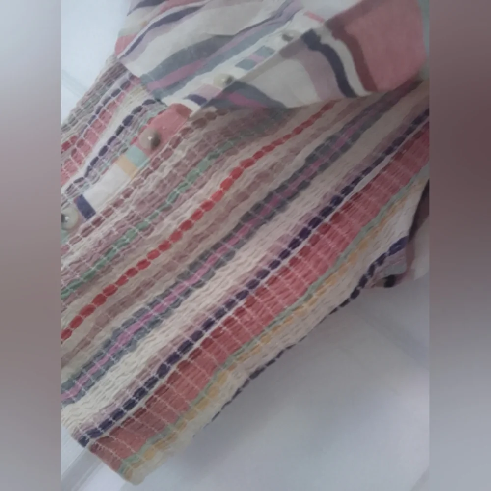 Dizzire Off The Shoulder Rainbow Striped Top - Picture 5 of 5